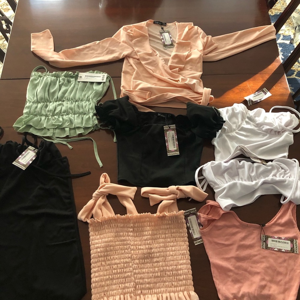 Boohoo tops and midi dress